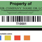 10,000 Custom Printed Two Colors Asset Identification Tags 1.5" x 0.6" (38mm x 15mm) >Click on item details to customize.