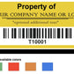 2,000 Custom Printed Two Colors Asset Identification Tags 1.5" x 0.6" (38mm x 15mm) >Click on item details to customize.