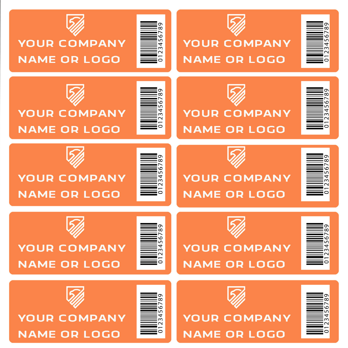 5,000 Custom Printed Two Colors Asset Identification Tags 1.5" x 0.6" (38mm x 15mm) >Click on item details to customize.