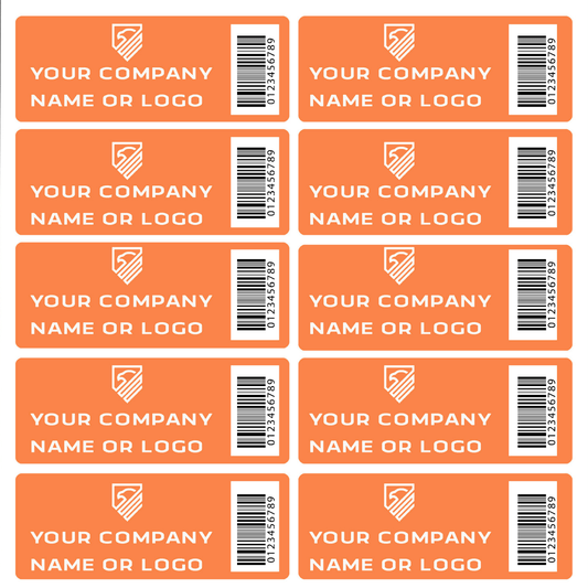 5,000 Custom Printed Two Colors Asset Identification Tags 1.5" x 0.6" (38mm x 15mm) >Click on item details to customize.