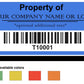 500 Custom Printed Two Colors Asset Identification Tags 1.5" x 0.6" (38mm x 15mm) >Click on item details to customize.
