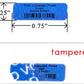 10,000 TamperColor® Blue Custom Printed Security Labels: Tamper Evident, Rectangle 0.75" x 0.25" (19mm x 6mm) >Click on item details to customize.