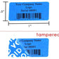 5,000 TamperColor® Blue Custom Printed Security Labels: Tamper Evident, Rectangle 1" x 0.5" (25mm x 13mm) >Click on item details to customize.