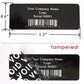 250 TamperColor® Black Custom Printed Security Labels: Tamper Evident, Rectangle 1.5" x 0.6" (38mm x 15mm) >Click on item details to customize.