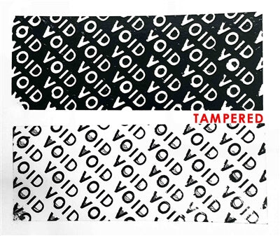 5,000 TamperColor® Black Custom Printed Security Labels: Tamper Evident, Rectangle 2.75" x 1" (70mm x 25mm) >Click on item details to customize.