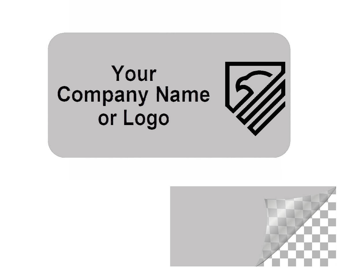 5,000 TamperColor® Grey Custom Printed Security Labels: Tamper Evident, Rectangle 1" x 0.5" (25mm x 13mm) >Click on item details to customize.