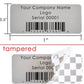5,000 TamperColor® Grey Custom Printed Security Labels: Tamper Evident, Rectangle 1" x 0.5" (25mm x 13mm) >Click on item details to customize.