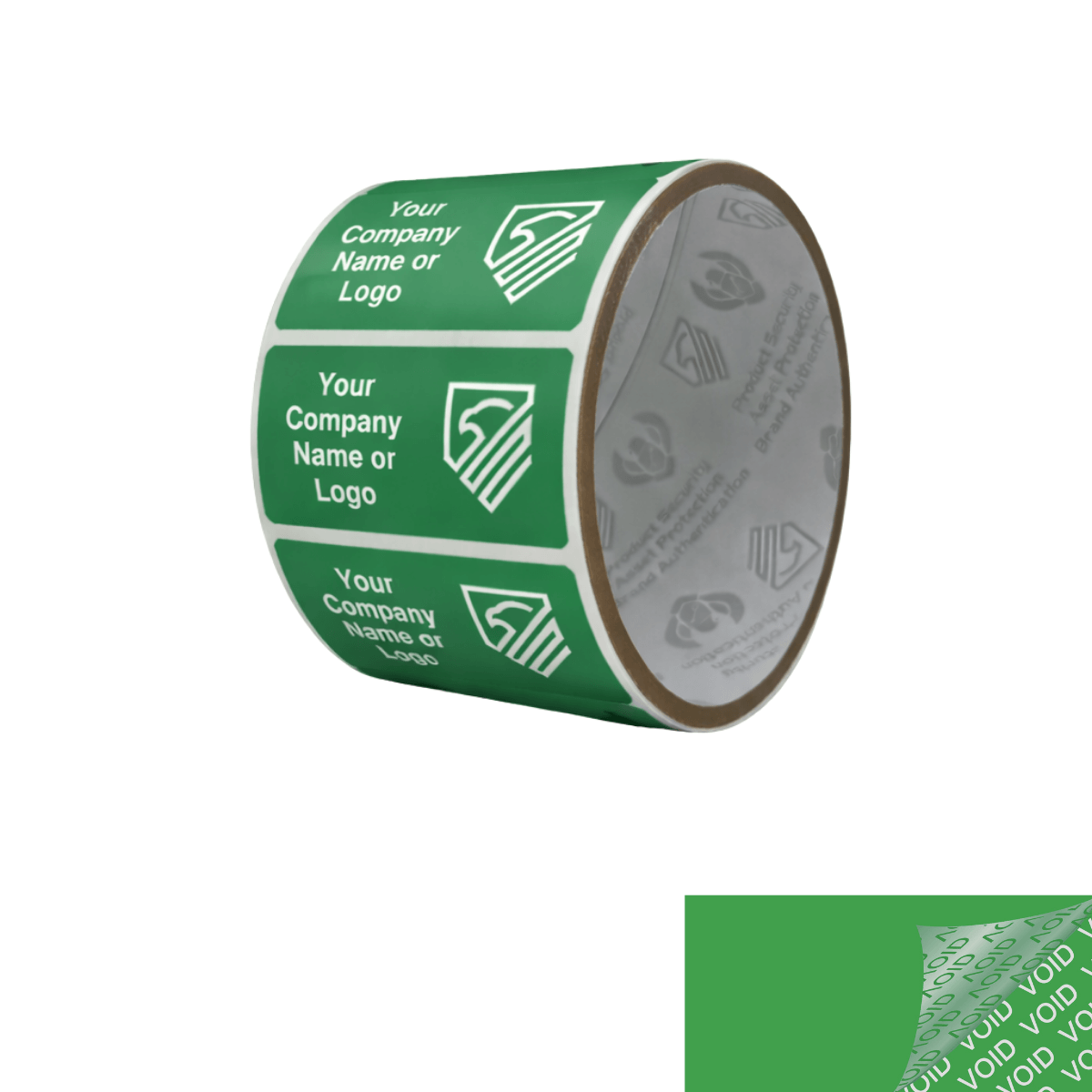 1,000 Green TamperColor® Tamper Evident Security Label Seal Sticker, Rectangle 2" x 1" (51mm x 25mm). Custom Print. >Click on item details to customize it.