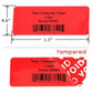 2,000 TamperColor® Red Custom Printed Security Labels: Tamper Evident, Rectangle 1.5" x 0.6" (38mm x 15mm) >Click on item details to customize.