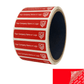 250 Red TamperColor® Tamper Evident Security Label Seal Sticker, Rectangle 2" x 0.5" (51mm x 13mm). Custom Print. >Click on item details to customize it.