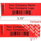500 TamperColor® Red Custom Printed Security Labels: Tamper Evident, Rectangle 2.75" x 1" (70mm x 25mm) >Click on item details to customize.