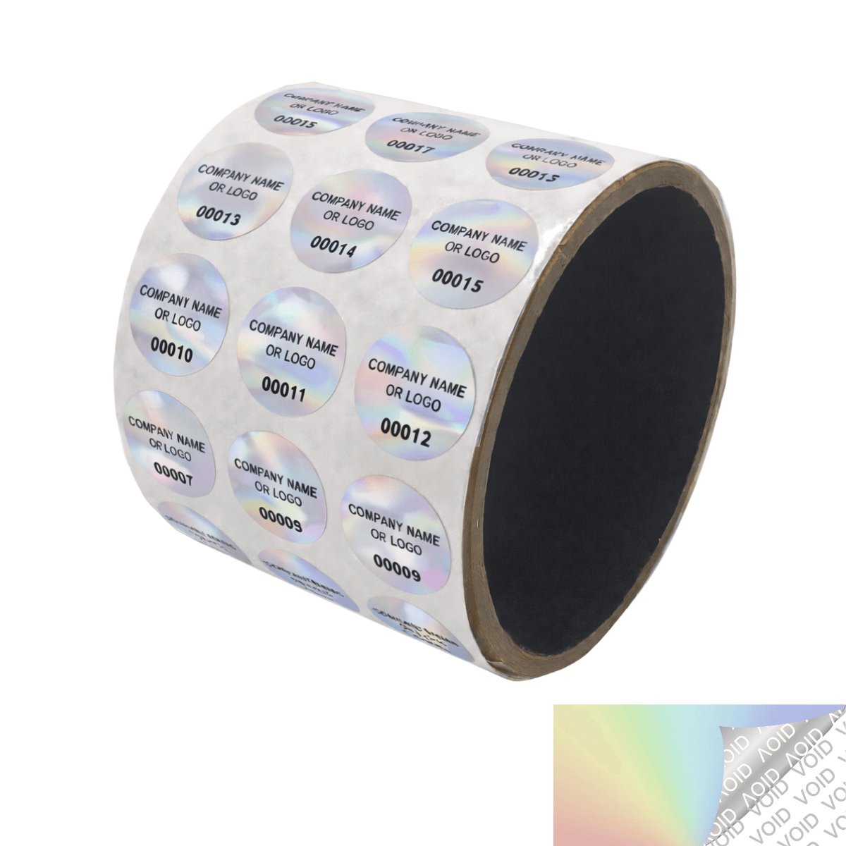250 Rainbow TamperColor® Tamper Evident Security Label Seal Sticker, Circle 0.75" (19mm). Custom Print. >Click on item details to customize it.