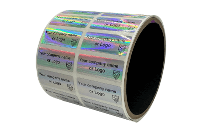 5,000 TamperColor® Holographic Rainbow Color/ Finish Custom Printed Security Labels: Tamper Evident, Rectangle 1.5" x 0.6" (38mm x 15mm) >Click on item details to customize.