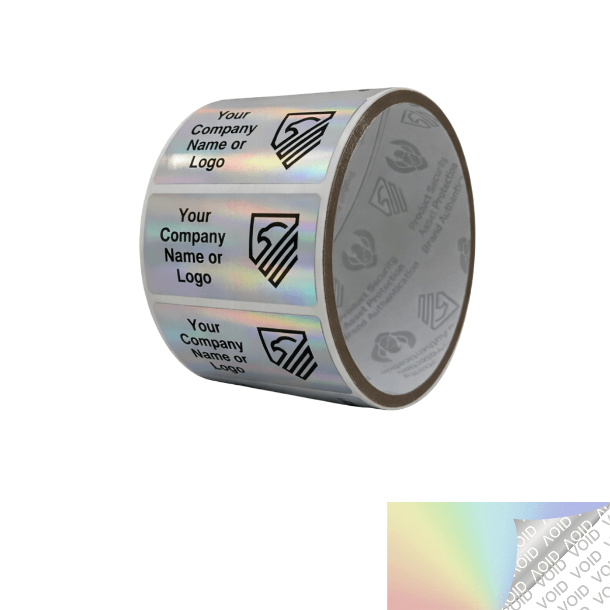 250 Rainbow TamperColor® Tamper Evident Security Label Seal Sticker, Rectangle 2" x 1" (51mm x 25mm). Custom Print. >Click on item details to customize it.