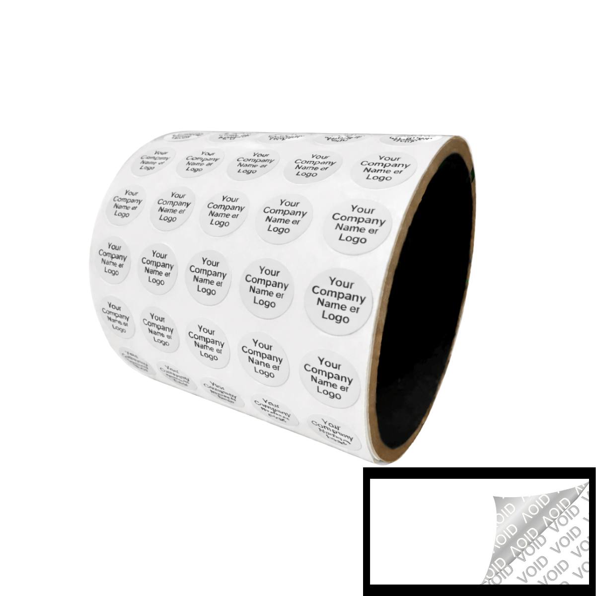 1,000 TamperColor® White Custom Printed Security Labels: Tamper Evident, Circle 0.5" (13mm) >Click on item details to customize.