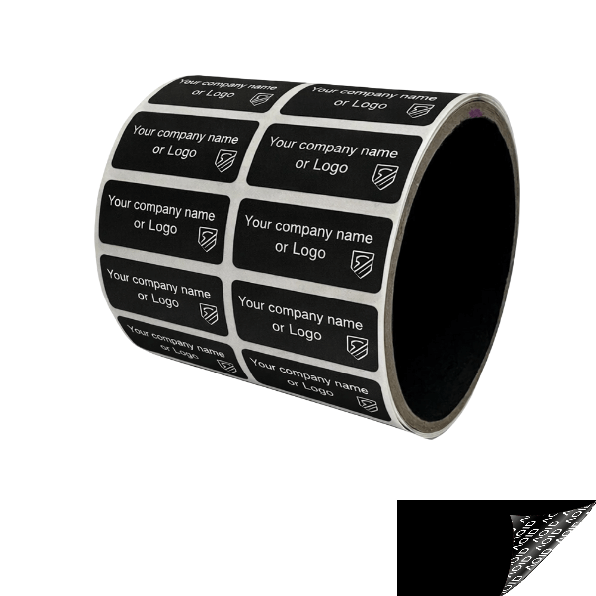 250 Non Residue Black Tamper-Evident Stickers TamperGuard® Security Label Seal , Rectangle 1.5" x 0.6" (38mm x 15mm) >Click on item details to customize.