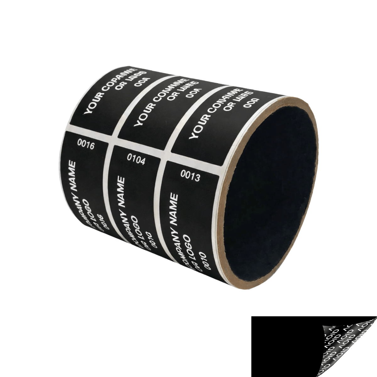1,000 Non Residue Black Tamper-Evident Stickers TamperGuard® Security Label Seal , Rectangle 2.75" x 1" (70mm x 25mm) >Click on item details to customize.