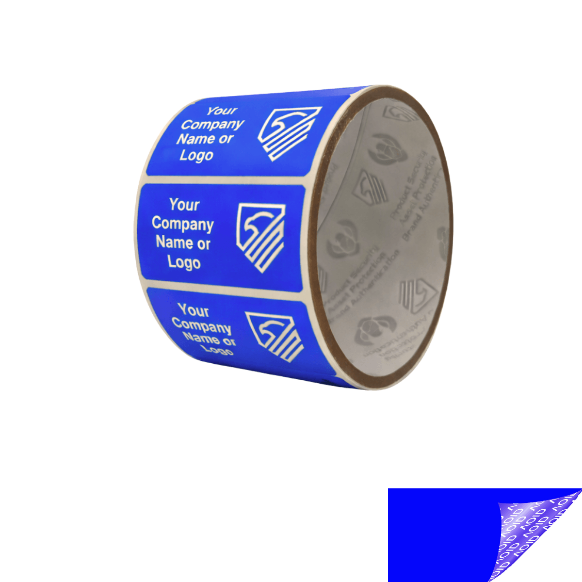 250 Non Residue Blue Tamper-Evident Stickers TamperGuard® Security Label Seal , Rectangle 2" x 1" (51mm x 25mm) >Click on item details to customize.