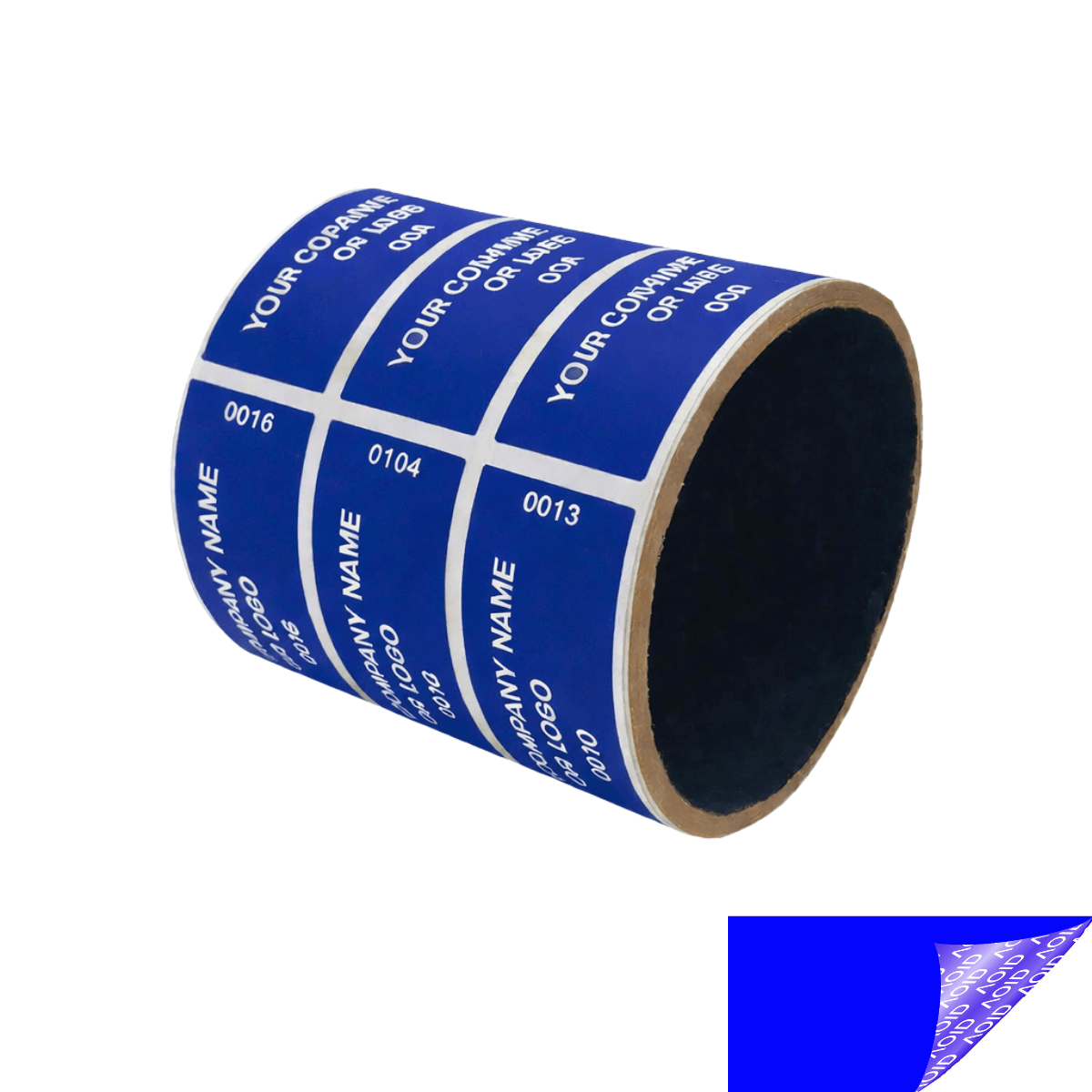 1,000 Non Residue Blue Tamper-Evident Stickers TamperGuard® Security Label Seal , Rectangle 2.75" x 1" (70mm x 25mm) >Click on item details to customize.