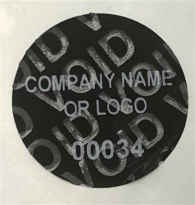 10,000 Non Residue Clear Tamper-Evident Stickers TamperGuard® Security Label Seal , Circle 0.75" (19mm) Diameter >Click on item details to customize.