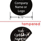 10,000 Non Residue Clear Tamper-Evident Stickers TamperGuard® Security Label Seal , Circle 0.75" (19mm) Diameter >Click on item details to customize.
