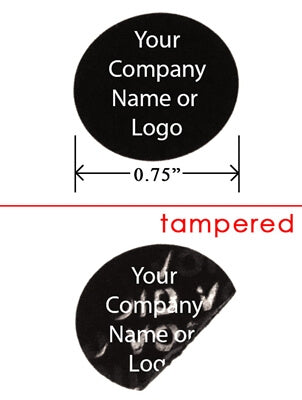 10,000 Non Residue Clear Tamper-Evident Stickers TamperGuard® Security Label Seal , Circle 0.75" (19mm) Diameter >Click on item details to customize.