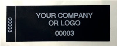 2,000 Non Residue Black Tamper-Evident Stickers TamperGuard® Security Label Seal , Rectangle 2.75" x 1" (70mm x 25mm) >Click on item details to customize.