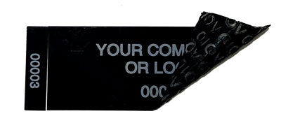 2,000 Non Residue Black Tamper-Evident Stickers TamperGuard® Security Label Seal , Rectangle 2.75" x 1" (70mm x 25mm) >Click on item details to customize.