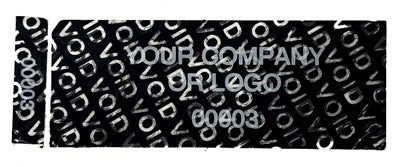 2,000 Non Residue Black Tamper-Evident Stickers TamperGuard® Security Label Seal , Rectangle 2.75" x 1" (70mm x 25mm) >Click on item details to customize.