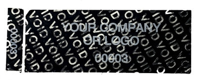 500 Non Residue Black Tamper-Evident Stickers TamperGuard® Security Label Seal , Rectangle 2.75" x 1" (70mm x 25mm) >Click on item details to customize.
