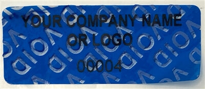500 Non Residue Blue Tamper-Evident Stickers TamperGuard® Security Label Seal , Rectangle 1.5" x 0.6" (38mm x 15mm) >Click on item details to customize.