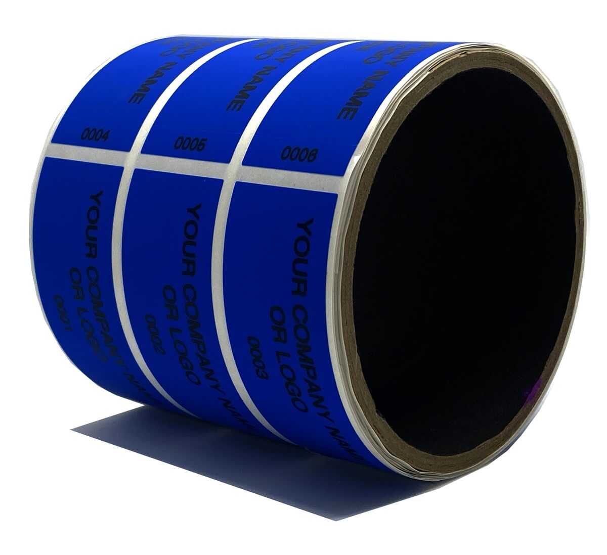 250 Non Residue Blue Tamper-Evident Stickers TamperGuard® Security Label Seal , Rectangle 2.75" x 1" (70mm x 25mm) >Click on item details to customize.