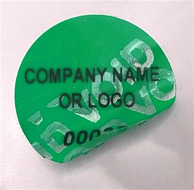 1,000 Non Residue Green Tamper-Evident Stickers TamperGuard® Security Label Seal , Round/ Circle 0.75" diameter (19mm) >Click on item details to customize.