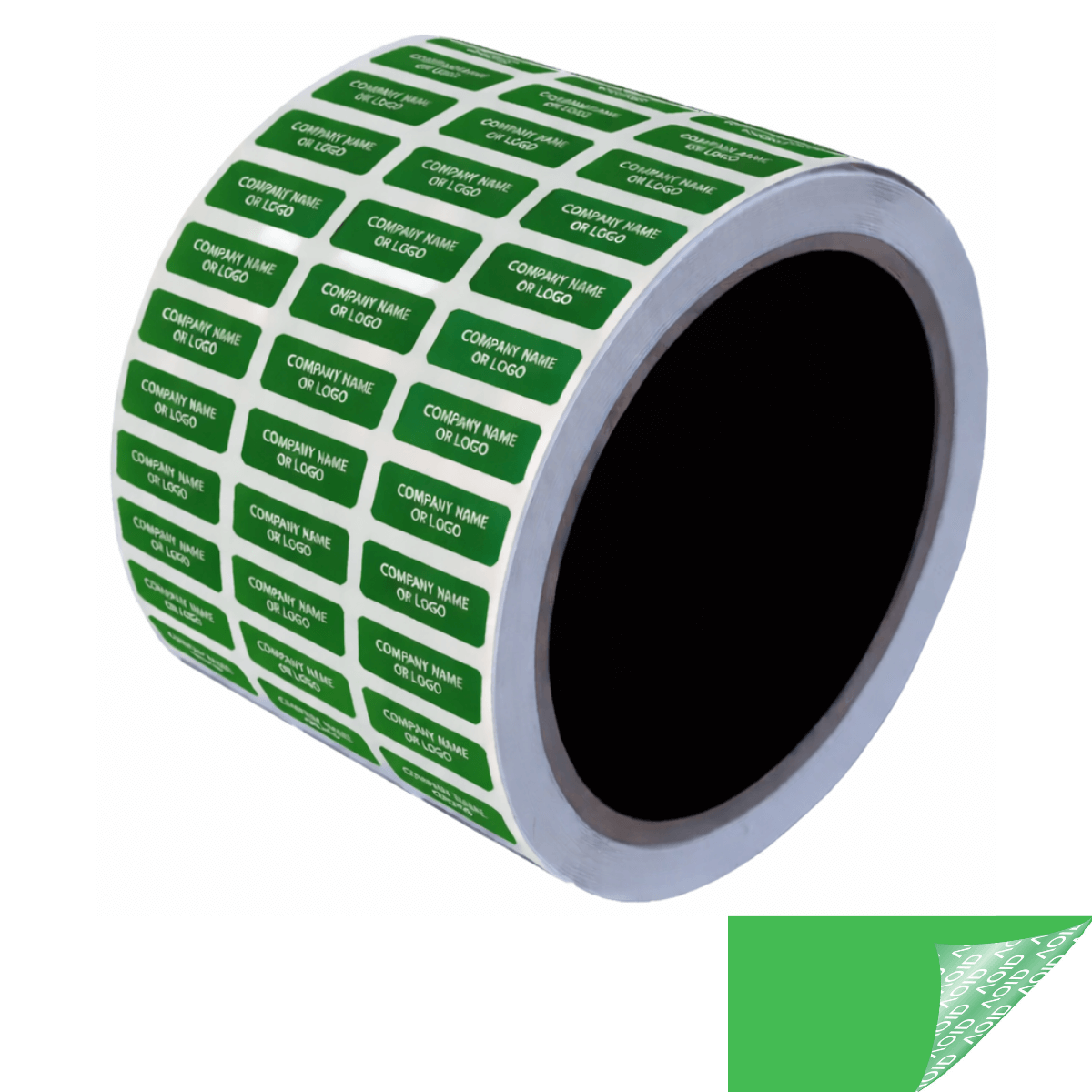 500 Green TamperGuard® Tamper Evident Security Label Seal Sticker Non Residue, Rectangle 0.75" x 0.25" (19mm x 6mm). Custom Print. >Click on item details to customize it.
