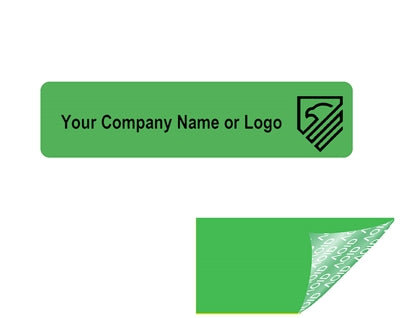 1,000 Non Residue Green Tamper-Evident Stickers TamperGuard® Security Label Seal , Rectangle 2" x 0.5" (51mm x 13mm) >Click on item details to customize.