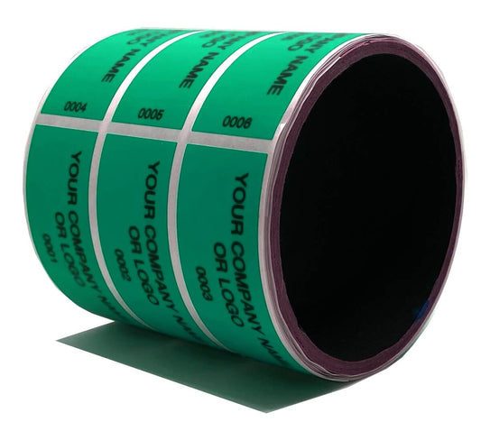 500 Non Residue Green Tamper-Evident Stickers TamperGuard® Security Label Seal , Rectangle 2.75" x 1" (70mm x 25mm) >Click on item details to customize.