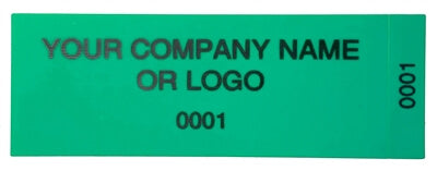 10,000 Non Residue Green Tamper-Evident Stickers TamperGuard® Security Label Seal , Rectangle 2.75" x 1" (70mm x 25mm) >Click on item details to customize.