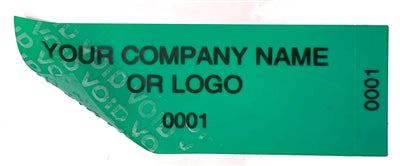 1,000 Non Residue Green Tamper-Evident Stickers TamperGuard® Security Label Seal , Rectangle 2.75" x 1" (70mm x 25mm) >Click on item details to customize.