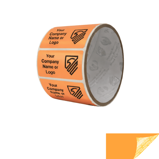 10,000 Non Residue Orange Tamper-Evident Stickers TamperGuard® Security Label Seal , Rectangle 2" x 1" (51mm x 25mm) >Click on item details to customize.