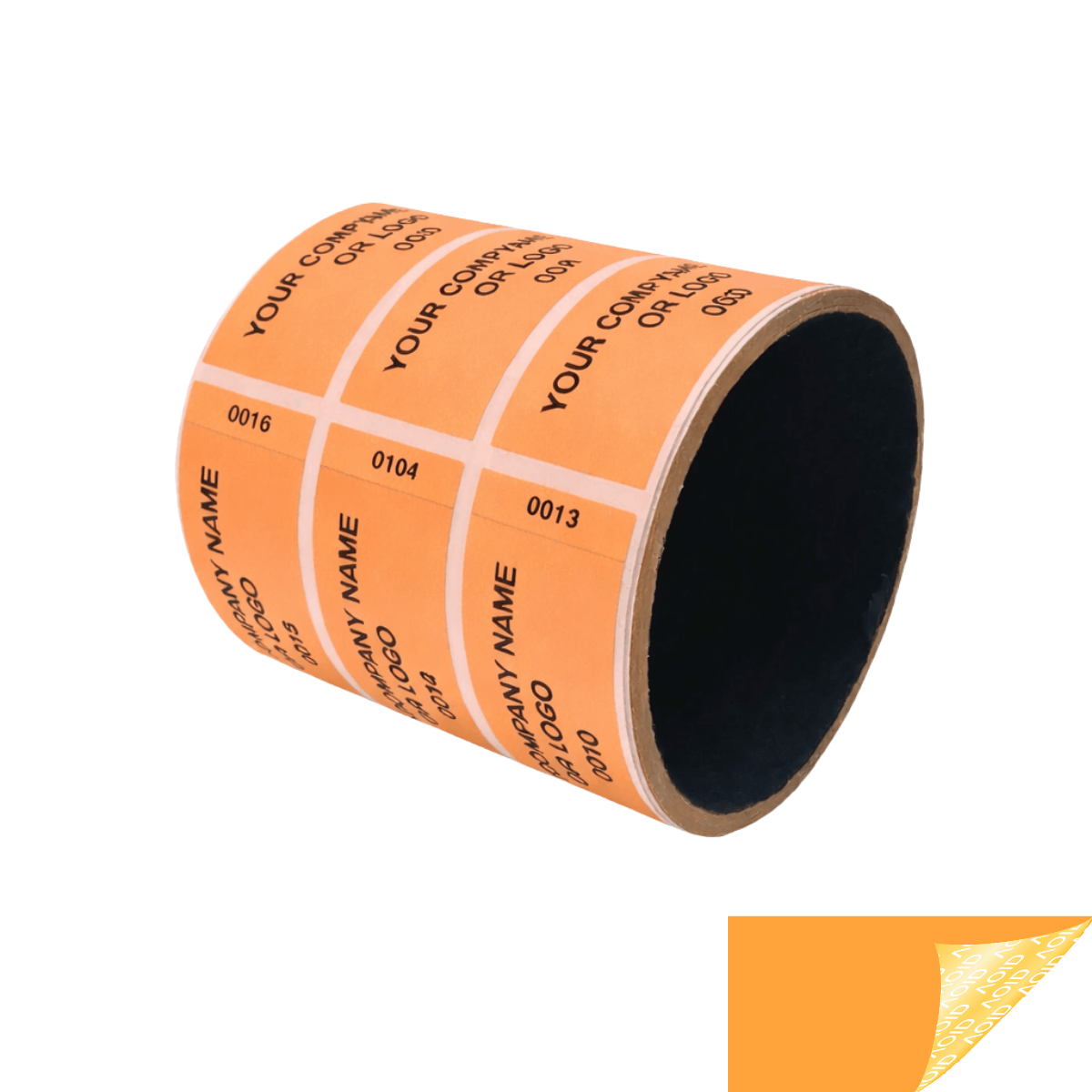 2,000 Non Residue Orange Tamper-Evident Stickers TamperGuard® Security Label Seal , Rectangle 2.75" x 1" (70mm x 25mm) >Click on item details to customize.