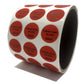 500 Non Residue Red Tamper-Evident Stickers TamperGuard® Security Label Seal , Round/ Circle 0.75" diameter (19mm) >Click on item details to customize.