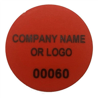 500 Non Residue Red Tamper-Evident Stickers TamperGuard® Security Label Seal , Round/ Circle 0.75" diameter (19mm) >Click on item details to customize.