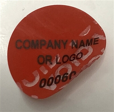 500 Non Residue Red Tamper-Evident Stickers TamperGuard® Security Label Seal , Round/ Circle 0.75" diameter (19mm) >Click on item details to customize.