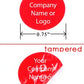500 Non Residue Red Tamper-Evident Stickers TamperGuard® Security Label Seal , Round/ Circle 0.75" diameter (19mm) >Click on item details to customize.