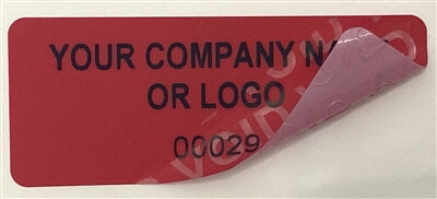 1,000 Non Residue Red Tamper-Evident Stickers TamperGuard® Security Label Seal , Rectangle 1.5" x 0.6" (38mm x 15mm) >Click on item details to customize.