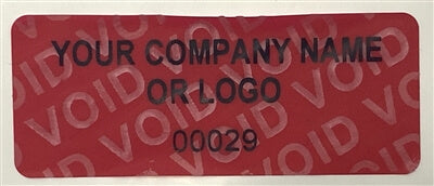 1,000 Non Residue Red Tamper-Evident Stickers TamperGuard® Security Label Seal , Rectangle 1.5" x 0.6" (38mm x 15mm) >Click on item details to customize.