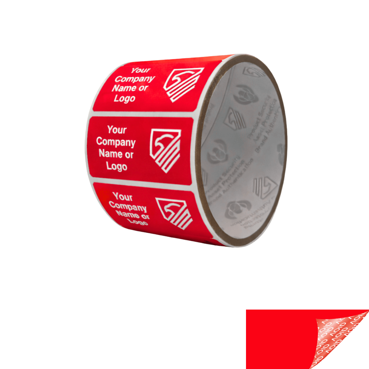 10,000 Non Residue Red Tamper-Evident Stickers TamperGuard® Security Label Seal , Rectangle 2" x 1" (51mm x 25mm) >Click on item details to customize.