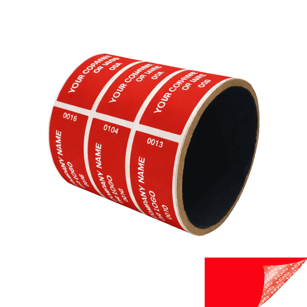 500 Non Residue Red Tamper-Evident Stickers TamperGuard® Security Label Seal , Rectangle 2.75" x 1" (70mm x 25mm) >Click on item details to customize.
