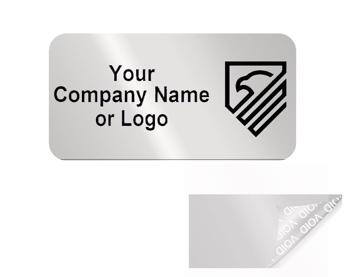 250 Silver Mate TamperGuard® Tamper Evident Security Label Seal Sticker Non Residue, Rectangle 1"x 0.5" (25mm x 13mm). Custom Print. >Click on item details to customize it.