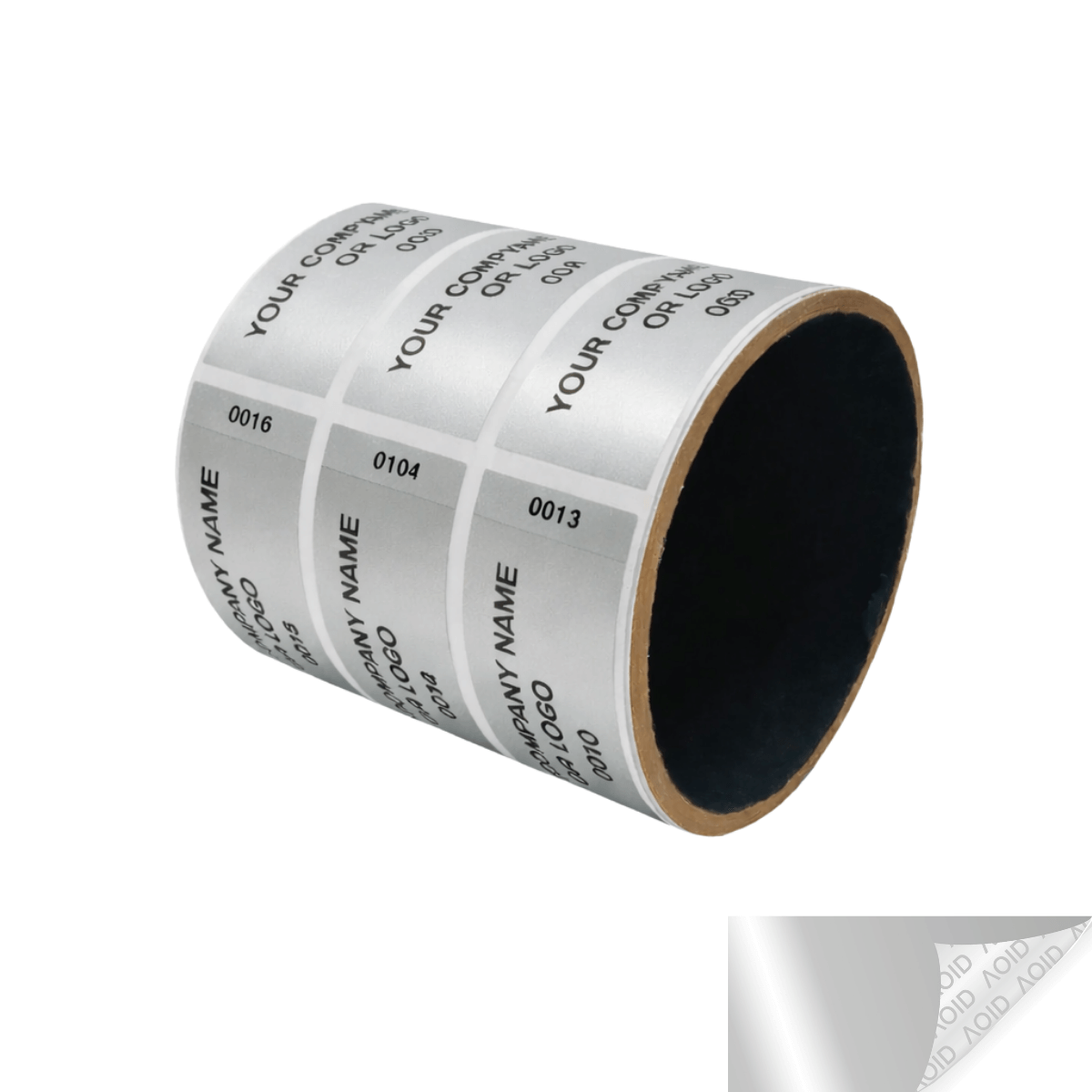 250 Non Residue Silver Matte Chrome Tamper-Evident Stickers TamperGuard® Security Label Seal , Rectangle 2.75" x 1" (70mm x 25mm) >Click on item details to customize.